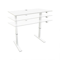 YULUKIA 100007 Airlift Height-adjustable desk, computer desk and workstation, white