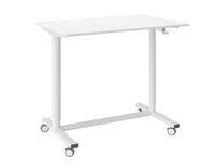 YULUKIA 100041 Airlift Height Adjustable Desk, Gaming Table, Workstation, White