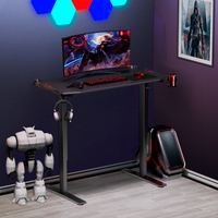 YULUKIA 100072 Airlift Height Adjustable Computer and Gaming Table with Headphone Hook and Beverages