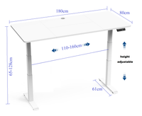 YULUKIA 100073 Dual Motors Electric Height Adjustable Desk with desktop 180cm*80cm, white