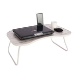 Yulukia 100070 Portable Laptop Table with Folding Legs, Integrated Beverage and Tablet Holder